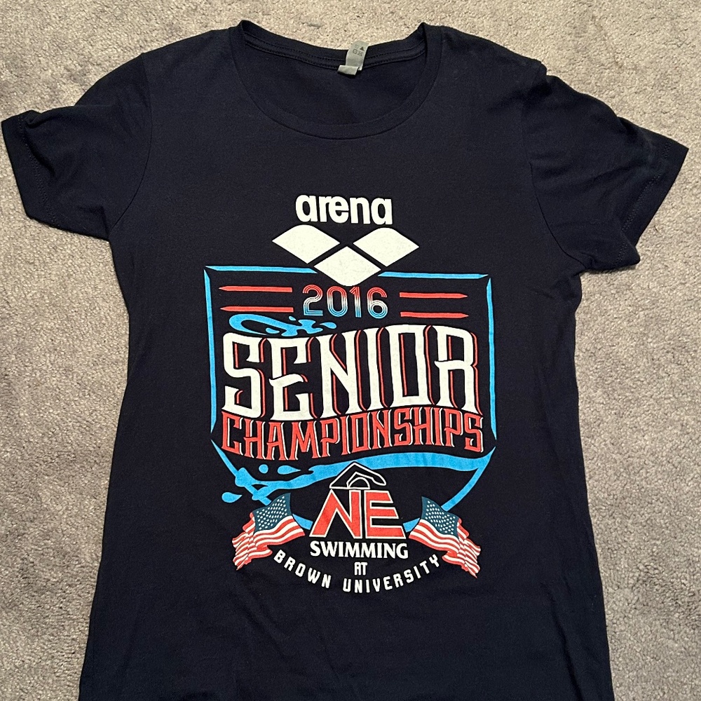 Arena USA Swimming Short Sleeve Graphic T Shirt Women Size M
